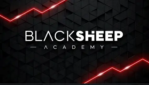 TEXTO DE BLACK SHEEP ACADEMY IMAGEN DE BLACK SHEEP ACADEMY . TEXTO SOBRE FONDO OSCURO.