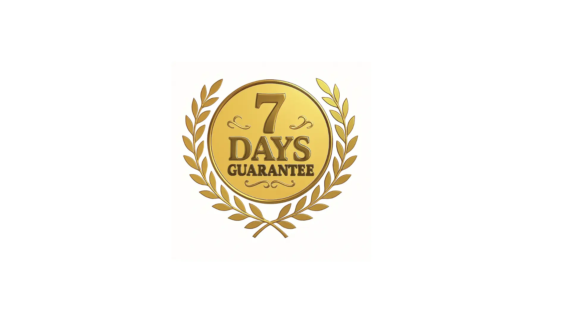 Sello de garantía de devolución de 7 días del curso