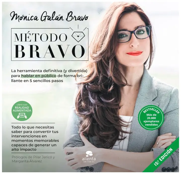 Imagen de portada del libro Método Bravo de Mónica Galán. El libro te enseña a perder el miedo escénico.