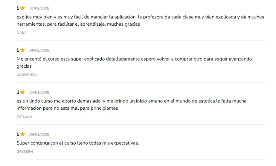 Opiniones reales de alumnas en Hotmart sobre el curso Máster en Miradas.
