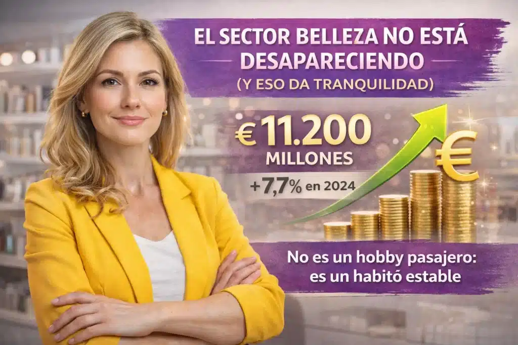 Sector belleza España 2024 crecimiento 7,7 % Crecimiento del sector belleza en España 2024 11.200 millones de euros y aumento del 7,7 %